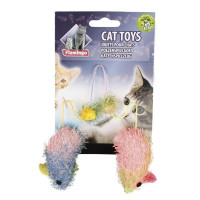 Игрушки Flamingo Cloth Mouse Catnip для кошек, мыши с кошачьей мятой, 5 см, 2 шт
