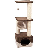 Когтеточка Flamingo Surfer Brown Beige с домиком и мячиком для котов, 102×35×35 см Когтеточка Flamingo Surfer Brown Beige с домиком и мячиком для котов, 102×35×35 см
