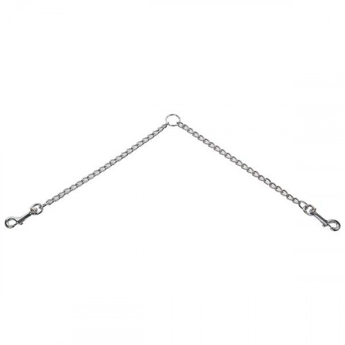 Повідець-спарка Flamingo Twin Chain для собак, метал, 2.5 мм, 2×30 см