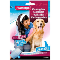 Рукавица-салфетка Flamingo Washing Glove Dog для собак, влажная, размер S