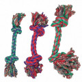 Игрушка Flamingo Cotton Knot Mini для собак веревочная кость, 2 узла, маленькая, 14 см, 3 шт