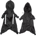 Комбінезон Flamingo Raincoat Safety з капюшоном і світловідбиваючими вставками, для собак, чорний, 30 см