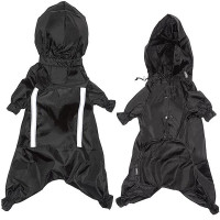 Комбінезон Flamingo Raincoat Safety з капюшоном і світловідбиваючими вставками, для собак, чорний, 50 см Комбінезон Flamingo Raincoat Safety з капюшоном і світловідбиваючими вставками, для собак, чорний, 50 см