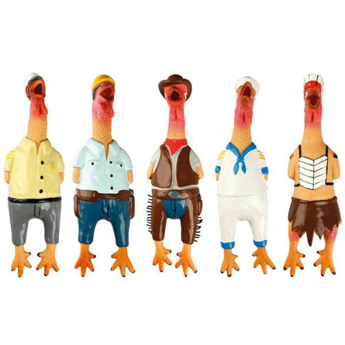 Игрушка Flamingo Chicken Village People для собак с пищалкой, латекс, 24х7х5 см
