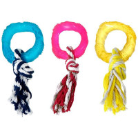 Игрушка Flamingo Good4Fun Ring With Rope для собак, фигурное кольцо с веревкой, резина, 8 см Игрушка Flamingo Good4Fun Ring With Rope для собак, фигурное кольцо с веревкой, резина, 8 см