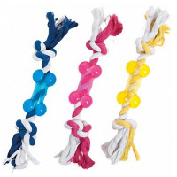 Іграшка Flamingo Good4Fun Bone With Rope для цуценят і собак, латексна кістка на мотузці, 9 см Іграшка Flamingo Good4Fun Bone With Rope для цуценят і собак, латексна кістка на мотузці, 9 см