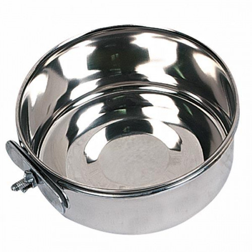 Миска Flamingo Feeder для клітки з гвинтовим кріпленням, нержавіюча, 15 см