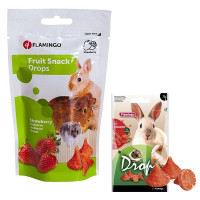 Лакомство Flamingo Drops Strawberry для грызунов, дропсы с клубникой, 75 г Лакомство Flamingo Drops Strawberry для грызунов, дропсы с клубникой, 75 г