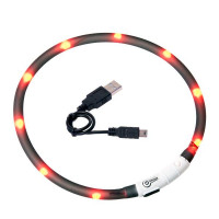 Ошейник Flamingo Visio Light Led светящийся, для собак, черный, 70 см