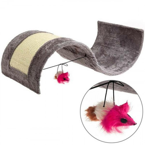 Когтеточка Flamingo Kitty Wave для котов с игрушкой, волна, 50.5×30.5×17.5 см
