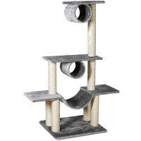 Комплекс Flamingo Scratch Tree спально-ігровий, для котів, багаторівневий, сірий, 104×57×140 см Комплекс Flamingo Scratch Tree спально-ігровий, для котів, багаторівневий, сірий, 104×57×140 см