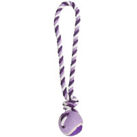 Іграшка Flamingo Cotton Rope With Tennis Ball м'яч на канаті, для собак, L, 9.5х9.5х50 см Іграшка Flamingo Cotton Rope With Tennis Ball м'яч на канаті, для собак, L, 9.5х9.5х50 см