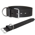 Нашийник Flamingo Rondo Collar для собак, натуральна шкіра, чорний, 5×55 см