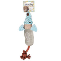 Игрушка Flamingo Shabby Chic Rat для собак, c канатом и пищалкой, 40 см