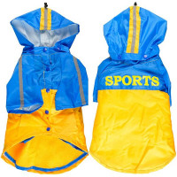 Плащ-дождевик Flamingo Raincoat 2in1 для собак, желто-голубой, 32 см