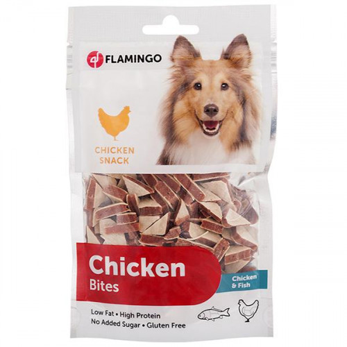 Ласощі Flamingo Chick "n Snack Jerky & Pollock Sandwich з м'ясом птиці і риби, 85 г