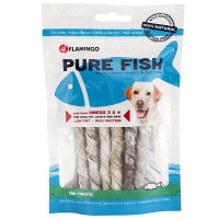 Ласощі Flamingo Fish Snack Natural Cod Skin Twist для собак, трубочки зі шкіри тріски, 85 г Ласощі Flamingo Fish Snack Natural Cod Skin Twist для собак, трубочки зі шкіри тріски, 85 г
