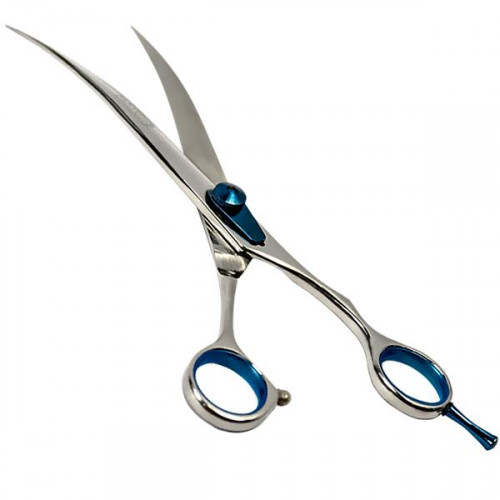 Ножницы Davis Extreme Edge Blue Curved изогнутые, для стрижки собак, 10", 25.4 см