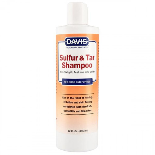 Шампунь Davis Sulfur & Tar Shampoo з сіркою і дьогтем, для собак, 355 мл