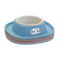 Миска пластиковая Georplast Soft Touch с мягким ковриком для кошек и собак, 28×28×5,5 см
