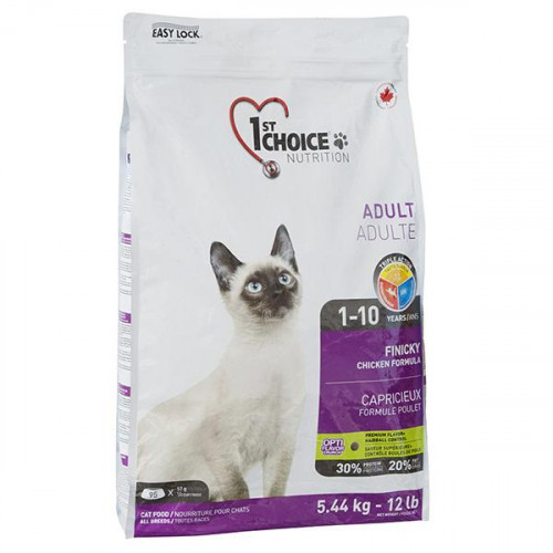 Сухий корм 1st Choice Adult Finicky Chicken для активних котів, з куркою і фініками, 350 г