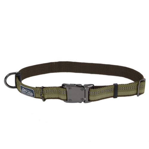 Нейлоновый ошейник Coastal K9 Explorer для собак, зеленый, 2.5×45-65 см