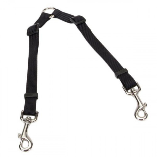 Повідець-спарка Coastal 2 Dog Adjustable Coupler для 2-х собак, нейлон, чорний, 1 см