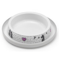 Миска Moderna Trendy Dinner Cats in Love для котів і собак, пластик, світло-сіра, 210 мл, d-15 см Миска Moderna Trendy Dinner Cats in Love для котів і собак, пластик, світло-сіра, 210 мл, d-15 см