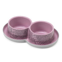 Двойная миска Moderna Double Trendy Dinner WildLife для кошек и собак, розовая, 2×350 мл, d-10 см Двойная миска Moderna Double Trendy Dinner WildLife для кошек и собак, розовая, 2×350 мл, d-10 см