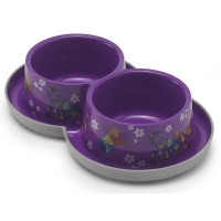 Подвійна миска Moderna Double Trendy Dinner Friends Forever для котів і собак, фіолетова, 2×350 мл, d-10 см Подвійна миска Moderna Double Trendy Dinner Friends Forever для котів і собак, фіолетова, 2×350 мл, d-10 см