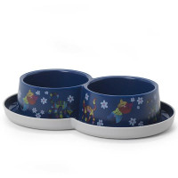 Двойная миска Moderna Double Trendy Dinner Friends Forever для кошек и собак, черничная, 2×350 мл, d-10 см Двойная миска Moderna Double Trendy Dinner Friends Forever для кошек и собак, черничная, 2×350 мл, d-10 см