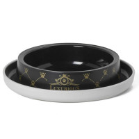 Миска Moderna Trendy Dinner Luxurious Pets для собак, пластик, черная, 350 мл, d-16 см Миска Moderna Trendy Dinner Luxurious Pets для собак, пластик, черная, 350 мл, d-16 см