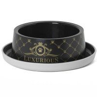 Миска Moderna Trendy Dinner Luxurious Pets для собак, пластик, чорна, 735 мл, d-20 см Миска Moderna Trendy Dinner Luxurious Pets для собак, пластик, чорна, 735 мл, d-20 см