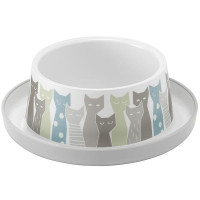 Миска Moderna Trendy Dinner Maasai для котів, сіро-біла, 350 мл, d-17 см Миска Moderna Trendy Dinner Maasai для котів, сіро-біла, 350 мл, d-17 см