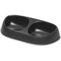 Двойная миска Moderna Sensibowl для кошек, черная, 2×200 мл Двойная миска Moderna Sensibowl для кошек, черная, 2×200 мл