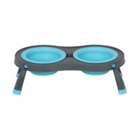 Миска Dexas Double Feeder на складаний підставці, для собак і котів, блакитна, 600 мл Миска Dexas Double Feeder на складаний підставці, для собак і котів, блакитна, 600 мл
