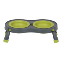 Миска Dexas Double Feeder на складной подставке, для собак и кошек, зеленая, 600 мл Миска Dexas Double Feeder на складной подставке, для собак и кошек, зеленая, 600 мл