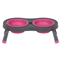 Миска Dexas Double Feeder на складной подставке, для собак и кошек, розовая, 240 мл Миска Dexas Double Feeder на складной подставке, для собак и кошек, розовая, 240 мл
