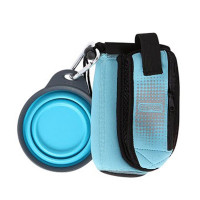 Миска с сумкой Dexas Travel Cup для воды и аксессуаров, голубая Миска с сумкой Dexas Travel Cup для воды и аксессуаров, голубая