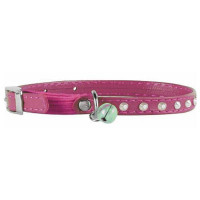 Ошейник Waudog Glamour с резинкой, клеевые стразы, для котов, 9 мм х 22-30 см, фиолетовый