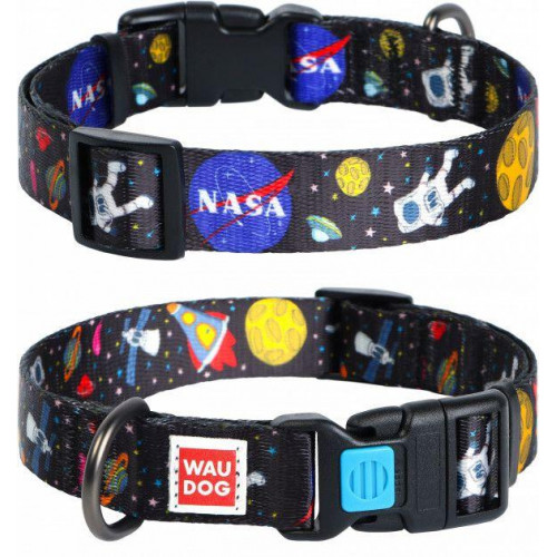 Нашийник Waudog Nylon з малюнком "NASA" ширина 25 мм, довжина 31-49 см