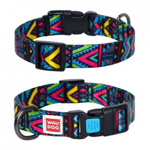 Ошейник Waudog Nylon с рисунком "Инди" ширина 20 мм, длина 24-40 см