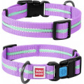 Ошейник Waudog Nylon светонакопительный, ширина 25 мм, длина 35-58 см, фиолетовый