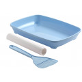 Туалет Moderna Arist-O-Tray для котят с лопаткой и пакетами, голубой, 27,9 х 35 х 6,2 см