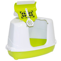 Закритий туалет Moderna Flip Cat для кішок, кутовий, яскраво-зелений, 56 х 45 х 39 см Закритий туалет Moderna Flip Cat для кішок, кутовий, яскраво-зелений, 56 х 45 х 39 см