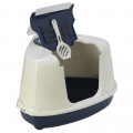 Закритий туалет Moderna Flip Cat для кішок, кутовий, чорничний, 56 х 45 х 39 см