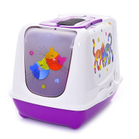 Туалет Moderna Trendy Cat Friends Forever для кошек c фильтром и совком, фиолетовый, 50 х 39 х 37 см Туалет Moderna Trendy Cat Friends Forever для кошек c фильтром и совком, фиолетовый, 50 х 39 х 37 см