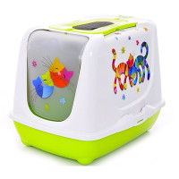 Туалет Moderna Trendy Cat Friends Forever для кошек c фильтром и совком, салатовый, 50 х 39 х 37 см Туалет Moderna Trendy Cat Friends Forever для кошек c фильтром и совком, салатовый, 50 х 39 х 37 см