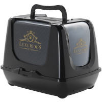 Закритий туалет Moderna Trendy Cat Luxurious Pets для котів c фільтром і совком, чорний, 50 х 39 х 37 см Закритий туалет Moderna Trendy Cat Luxurious Pets для котів c фільтром і совком, чорний, 50 х 39 х 37 см
