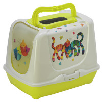 Туалет Moderna Trendy Cat Friends Forever для кошек c фильтром и совком, лимонный, 50 х 39 х 37 см Туалет Moderna Trendy Cat Friends Forever для кошек c фильтром и совком, лимонный, 50 х 39 х 37 см